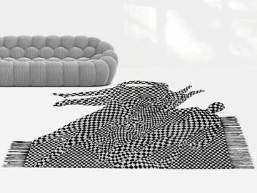BLACK AND WHITE PEOPLE PATTERN - Custom handmade rug by HENZEL STUDIO - view 3